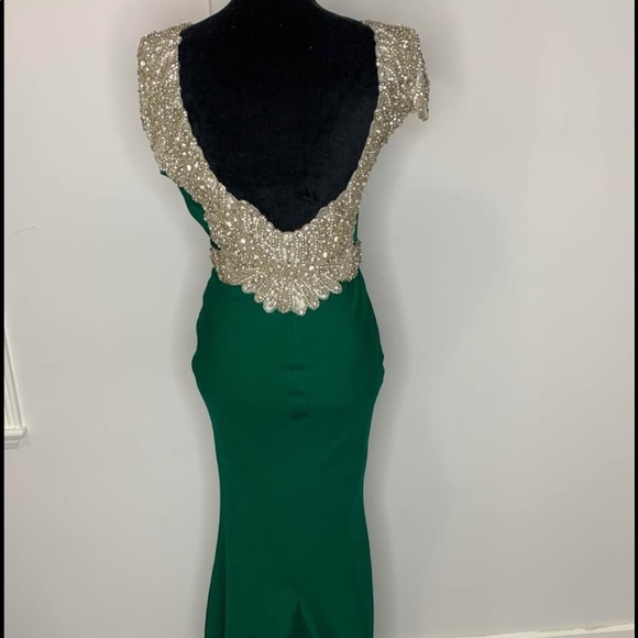 Tarik Ediz emerald green evening gown - Picture 2 of 7
